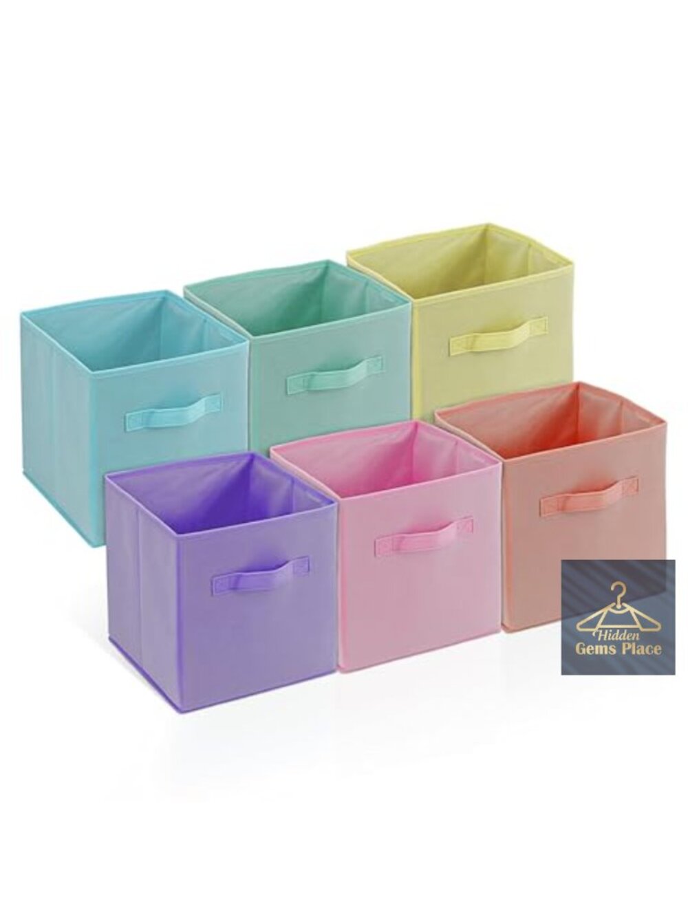 6 Pack 11 Inch Foldable Cube Storage Bins Non-Woven Fabric Toy Organizer